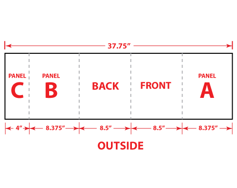 8.5" x 11" Extended Gate Fold Brochure