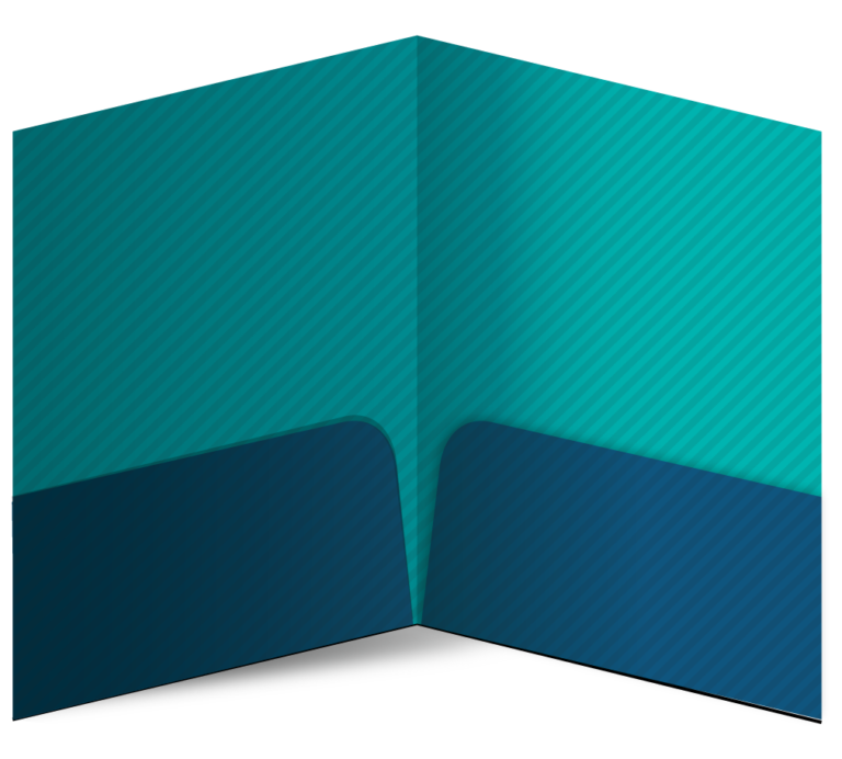 9" x 12" TwoRounded Pocket Folder Download Template & Dieline for