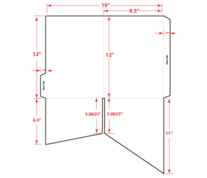 9.5" Two Diagonal Pocket Folder Flat