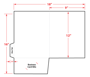 9" x 12" One Pocket Folder Flat