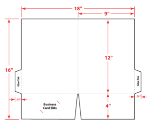 9" x 12" Two Pocket Folder Flat