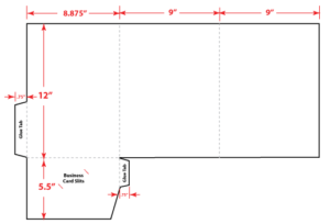9" x 12" Three Panel One Pocket Folder Flat