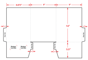 9" x 12" Three Panel Two Pocket Folder Flat