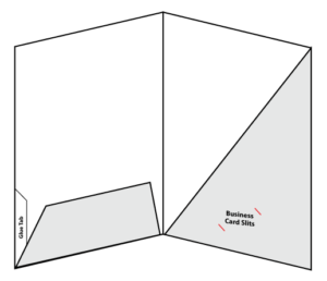 9" x 12" Diagonal Pocket Folder Open
