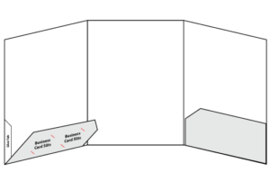 9" x 12" Three Panel Two Pocket Folder Open